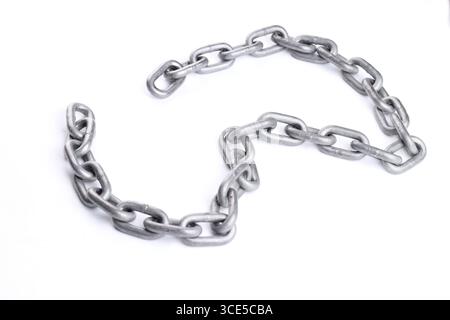 Iron chain isolated on white background. Stock Photo