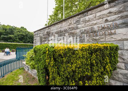 Entrance to the Garden of Remembrance dedicated to the memory of those who gave their lives in the cause of Irish Freedom, Dublin, Leinster, Ireland Stock Photo