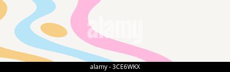 Twisted distorted retro groovy banner background Stock Vector