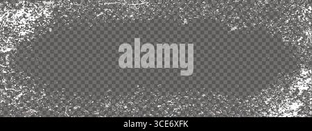Icy frost frame. Snowflake edges and frozen glass effects Stock Vector