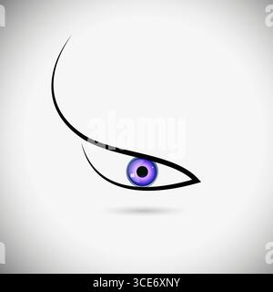 eye logo . hand drawn. Not AI, Vector illustration Stock Vector