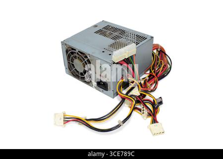 The power supply for the computer isolated on white background Stock Photo