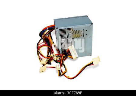 The power supply for the computer isolated on white background Stock Photo