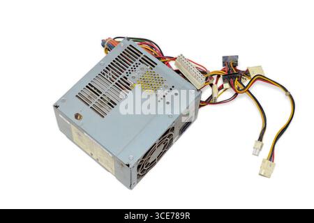 The power supply for the computer isolated on white background Stock Photo