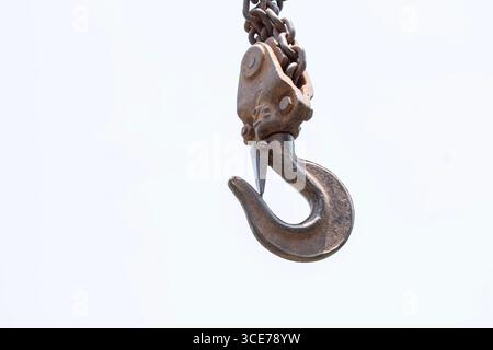 rusty old metal chains isolated on white background Stock Photo