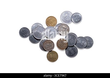 Indian rupees coins isolated on white background Stock Photo - Alamy