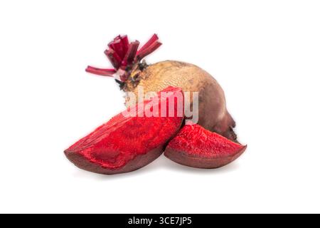 Red beets or beetroots on white background. Stock Photo