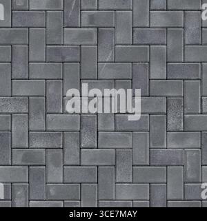Rectangular paving tile seamless old texture Stock Photo