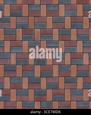 Rectangular paving tile seamless old texture Stock Photo