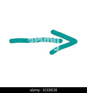 Light blue arrow sketch. Line and icon in hand-drawn style. Vector illustration, flat design. Doodle illustration on an isolated background. Stock Photo