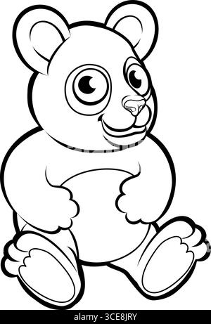 Panda Bear Cartoon Character Animal Illustration Stock Vector