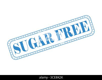 A Sugar Free Rubber Stamp Seal with an Outline Stock Vector