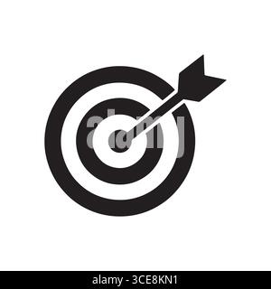 Target Icon with Arrow Hitting the Bullseye Stock Vector