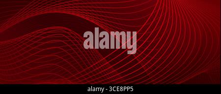 Red wavy lines intersecting and curving, creating a dynamic abstract background. Stock Vector