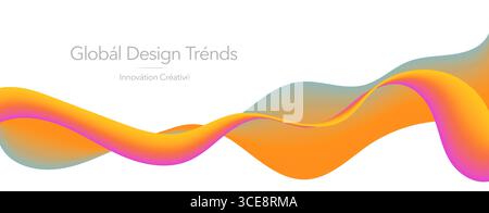 Juicy Colorful Gradient Waves with Glowing Line Curves, Neural Linear Futuristic Flowing Background for Tech, AI, Medicine, Science, Conference Stock Vector