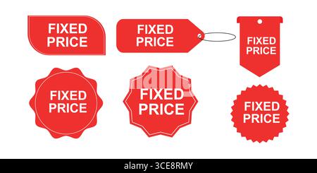 Fixed Price Tags and Labels for Retail and Marketing Offers Stock Vector