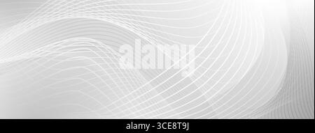 White wavy lines and grid pattern create dynamic, flowing abstract background. Stock Vector