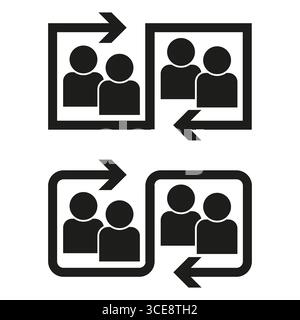 Teamwork loop process. Collaboration diagram concept. Business cycle symbol. Vector illustration icon. EPS 10. Stock Vector