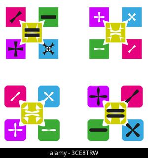 Mathematical symbols icon. Calculation signs set. Algebra equations concept. Arithmetic Vector pattern. EPS 10. Stock Vector