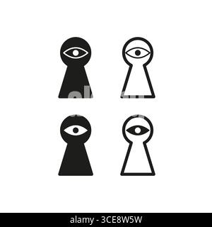 Abstract figure icons. Human character symbols. Eyeball gaze design. Vector creative illustration. EPS 10. Stock Vector