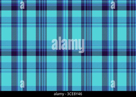 Classic blue tartan pattern. Seamless fabric design, ideal for backgrounds, textiles, and wrapping. Demonstrates timeless style and versatile applicat Stock Vector