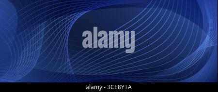 Blue wavy lines and grid pattern create a futuristic, abstract background with depth and movement. Stock Vector