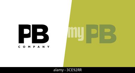 Trendy letter P and B, PB logo design template. Minimal monogram initial based logotype for company identity. Stock Vector
