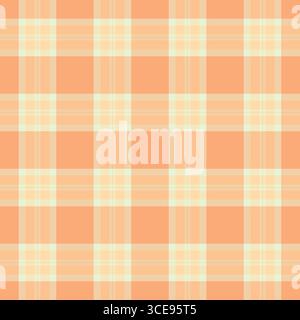 Classic plaid pattern in soft peach and cream. Seamless design ideal for backgrounds, textiles, and festive holiday designs. Versatile, stylish, warm Stock Vector