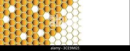 Gold honeycomb pattern against white background Stock Vector