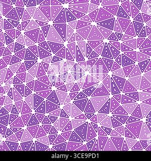 Minimal geometric background. Compact triangles size. Multiple repeated inner triangles. Monotone style. Repeatable pattern. Modern vector tiles. Stock Vector