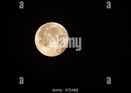 July full moon on 12th July known as the Buck moon taken in Blagdon, Somerset, UK Stock Photo