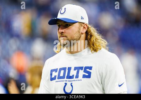 Colts Tight End Tyler Warren 84 Plays During The First August 16 2025 Colts Tight End Tyler Warren 84 During Nfl Preseason Game Action Against The Green Bay Packers At Lucas Oil Stadium In Indiana John Mersitscsm 3cea9k3