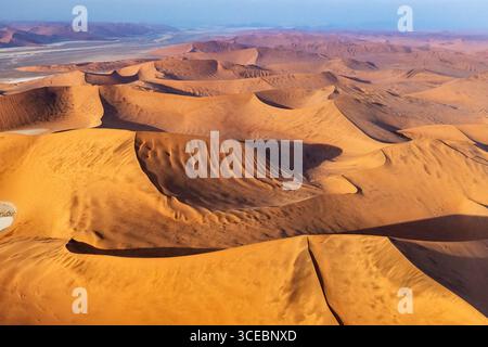 Aerial view of ancient sand dunes in Namib-Naukluft National Park, Namibia, Africa Stock Photo