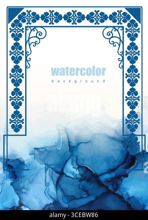 Abstract vector 3d hand drawn colorful watercolor background texture with place for text Stock Vector