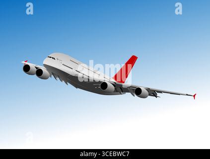 Airplane silhouettes. Vector Color 3d Hand drawn illustration Stock ...