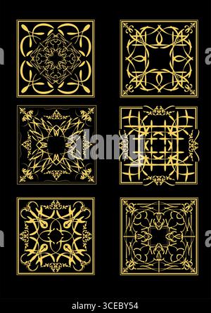 Ceramic  tiles. Colored vector hand drawn  illustration Stock Vector