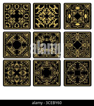 Ceramic  tiles. Colored vector hand drawn  illustration Stock Vector