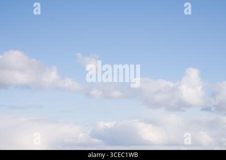 Blue Sky with Scattered White Clouds Stock Photo