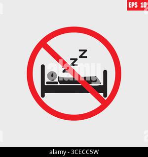 No Sleeping icon on White Background Stock Vector