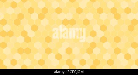 Crusted honeycomb seamless pattern. Honey combs horizontal background, vector illustration. Stock Vector