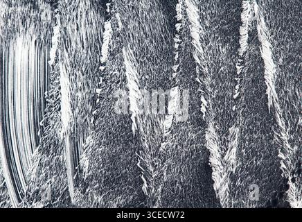 Stains from protective paste on the hull of a yacht close-up. Stock Photo