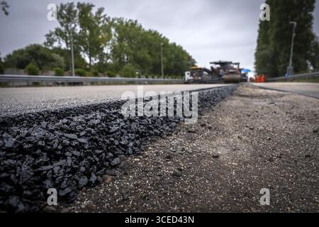 ZOETERMEER - Roadworks are underway on the A12 near Zoetermeer. The highway will be closed for three weekends from The Hague to Gouda for maintenance. ANP JEROEN JUMELET netherlands out - belgium out Stock Photo