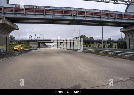 ZOETERMEER - Roadworks are underway on the A12 near Zoetermeer. The highway will be closed for three weekends from The Hague to Gouda for maintenance. ANP JEROEN JUMELET netherlands out - belgium out Stock Photo