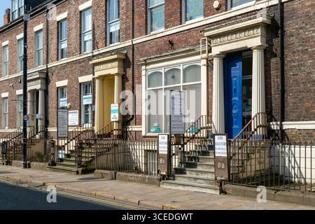 Solicitors offices in  Victorian terraced houses historic buildings, West Sunniside, Sunderland, Tyne and Wear, England, UK Stock Photo