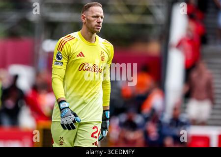Matz Sels of Nottingham Forest looks on during the Premier League match