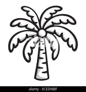 Vibrant tropical palm tree silhouette with colorful sunset background Stock Vector