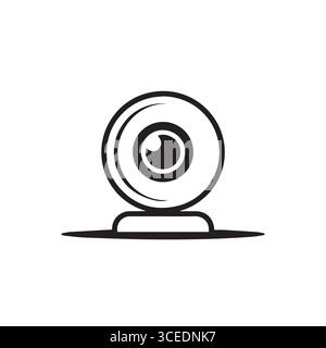 Modern stylized camera icon with geometric shapes and vibrant colors Stock Vector