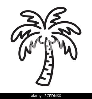 Vibrant tropical palm tree silhouette with colorful sunset background Stock Vector