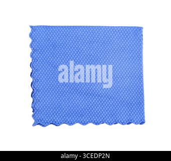 New blue folded textile napkin isolated on white. Stock Photo