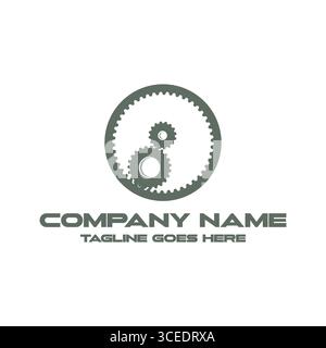 Gear Cog Chain Sprocket for Car Machine Industry Factory or Setting Logo Design Inspiration Stock Vector